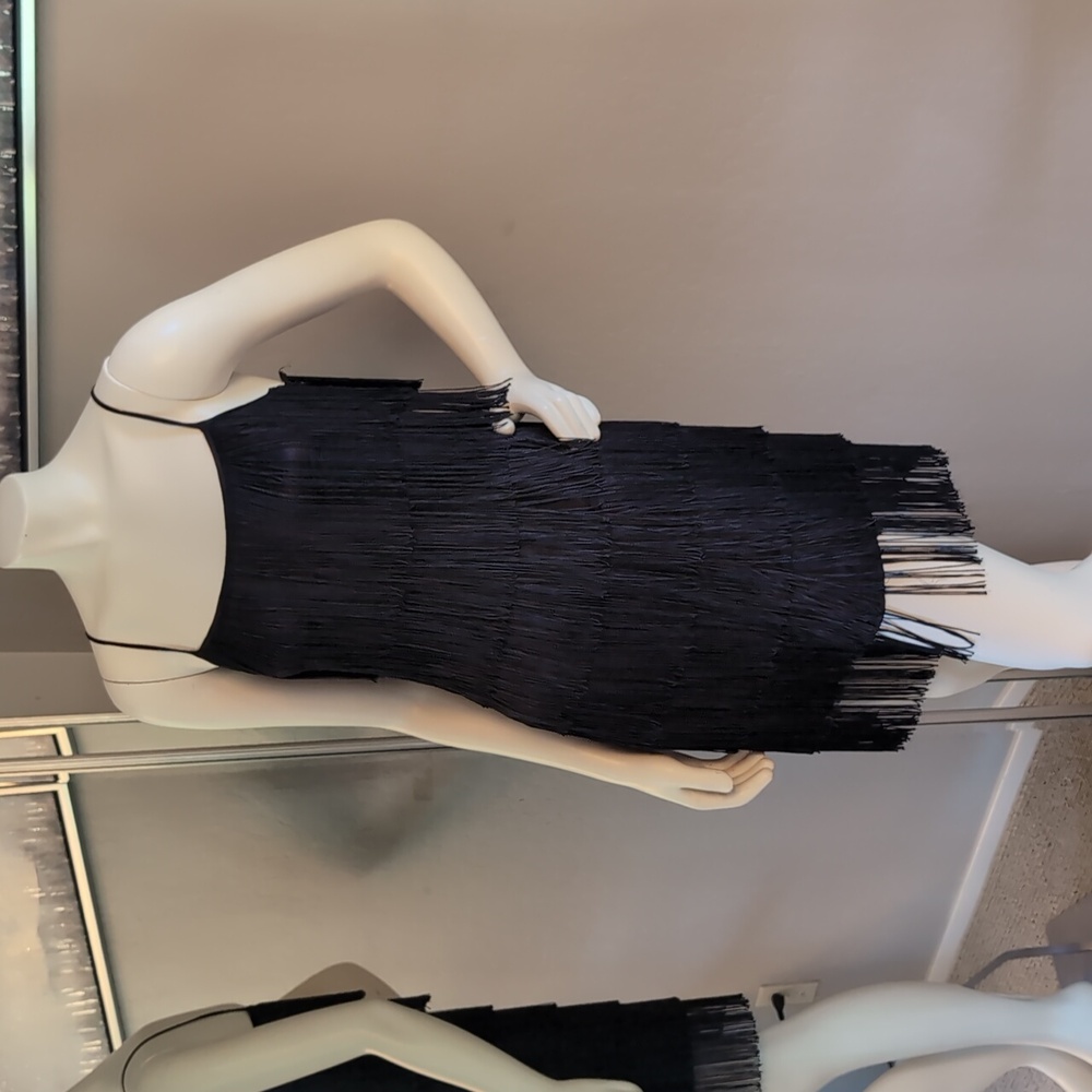 French Connection Flapper Fringe Style Little Bla… - image 1